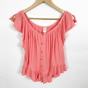 Free people we the free Coral pink large top
